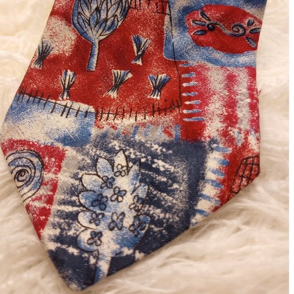 Oscar de la Renta Couture Collection Tie Summertime Acuarela Studio 100% Silk - Picture 2 of 7